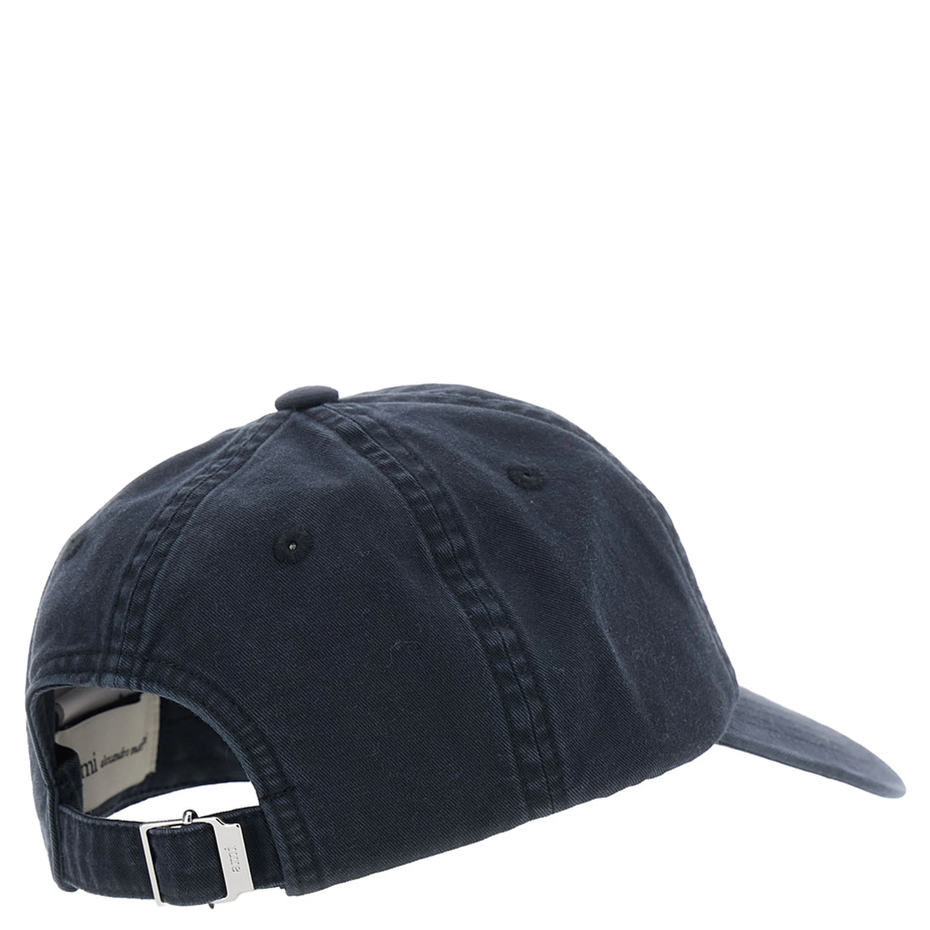 Black Baseball Cap with Logo Patch on the Front in cotton for Men