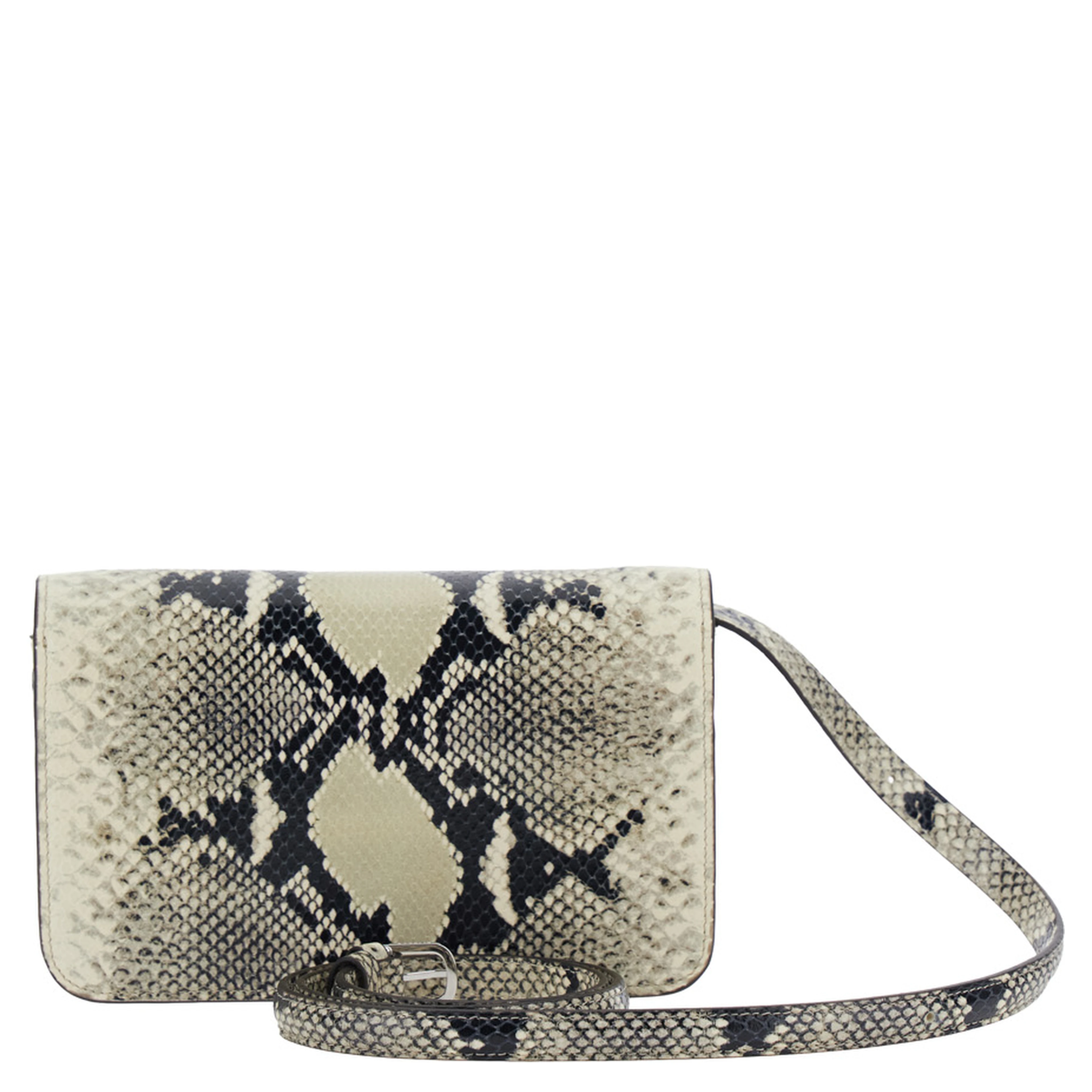multicolor Crossbody bag with T-lock closure and python print in leather for women