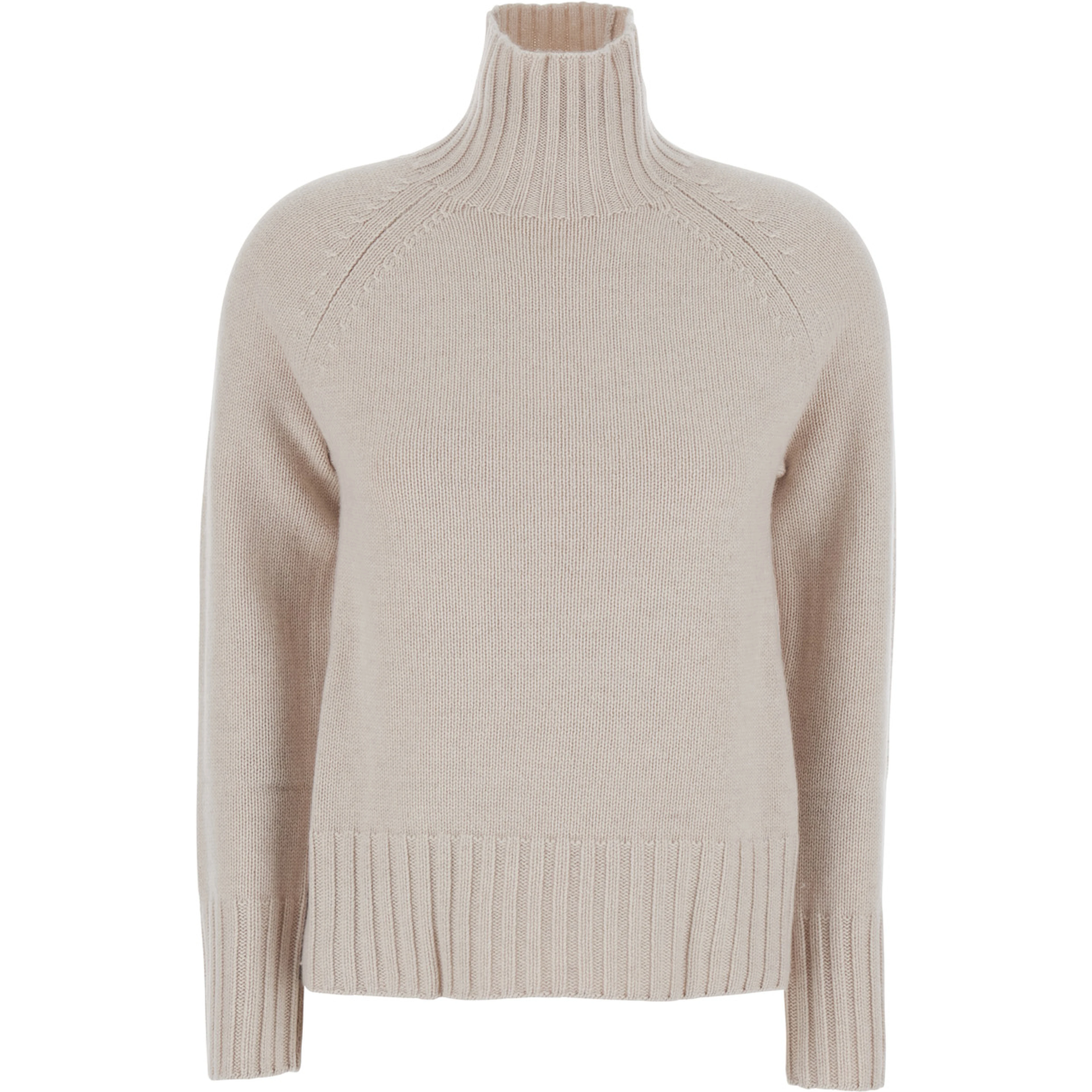 MANTOVA white Sweater with high collar and long sleeves in wool and cashmere for women