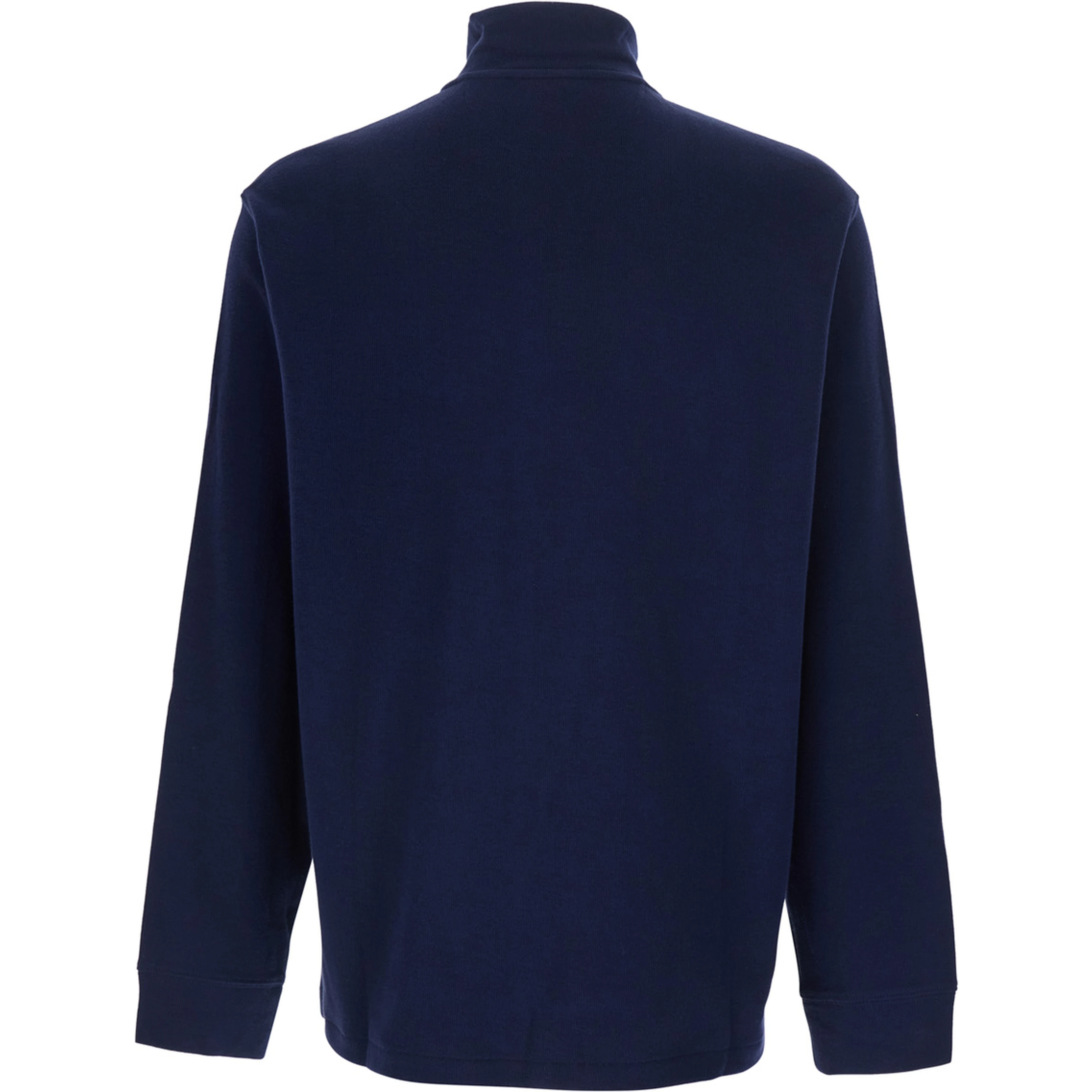 Blue Sweatshirt with Half Zip Closure on the Front and Pony on the Front in Cotton for Men