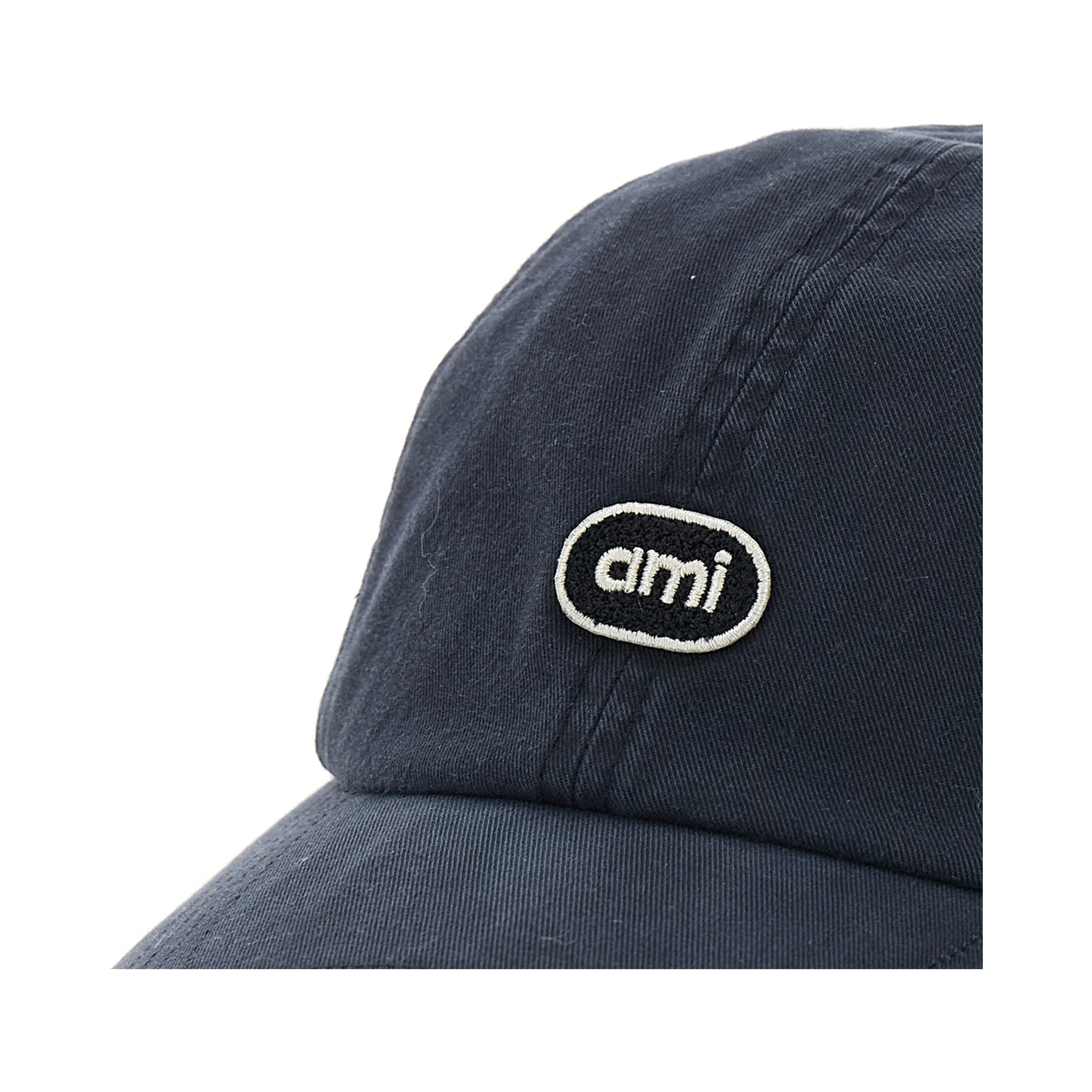 Black Baseball Cap with Logo Patch on the Front in cotton for Men