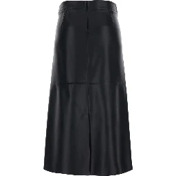 Crisma Black Midi Skirt with Zip Closure at the Back in Leather for Women