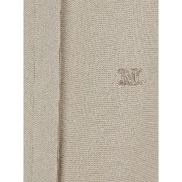Geranio Beige Shirt with Classic Collar and Logo Embroidery on the Front in Silk for Women