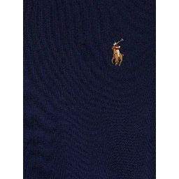 Blue Sweatshirt with Half Zip Closure on the Front and Pony on the Front in Cotton for Men