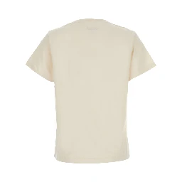 IONI white T-shirt with short sleeves and front logo in cotton for women