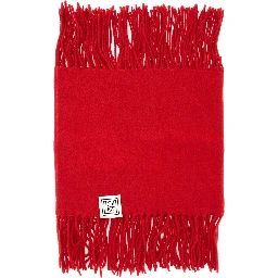 Cashmere Scarf with Fringes and Red Color for Women
