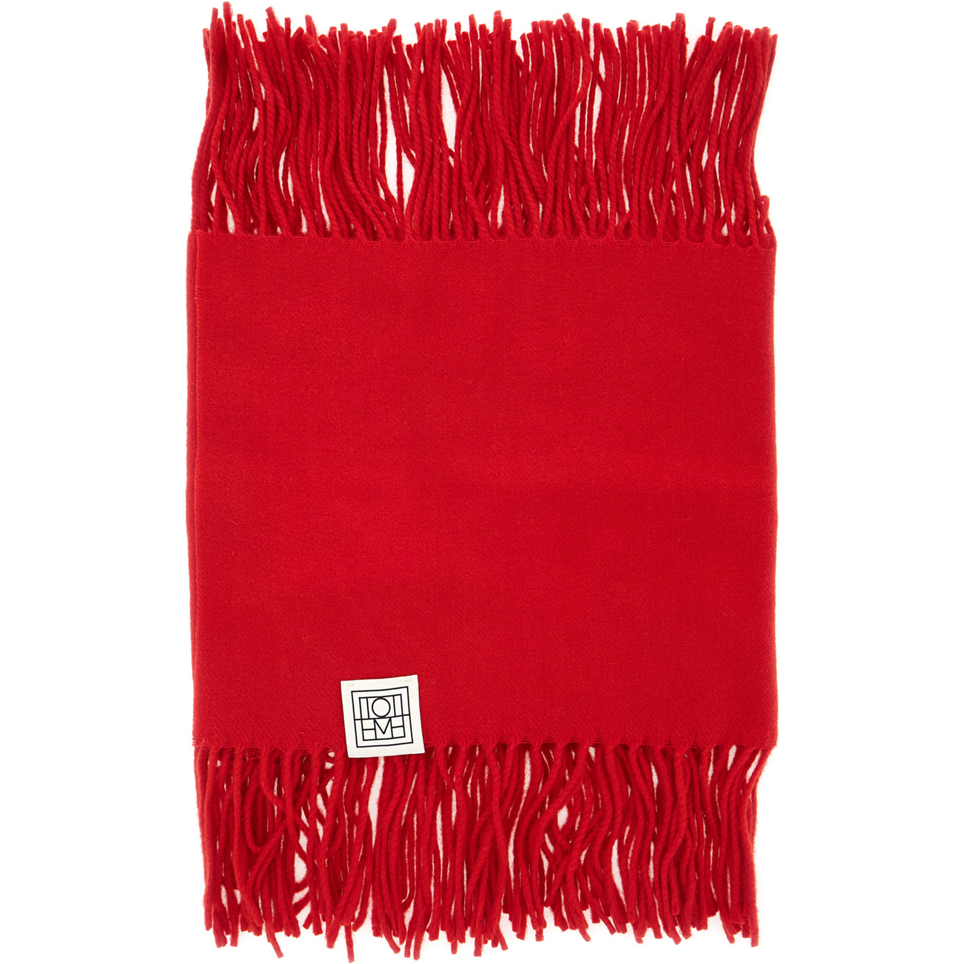 Cashmere Scarf with Fringes and Red Color for Women