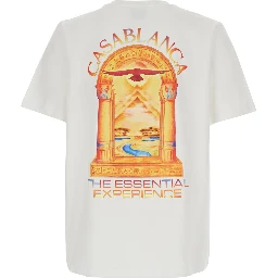 HERMONS MIRAGE ARCH PRINTED CLASSIC T-SHIRT with short sleeves and round neckline in White Cotton Men