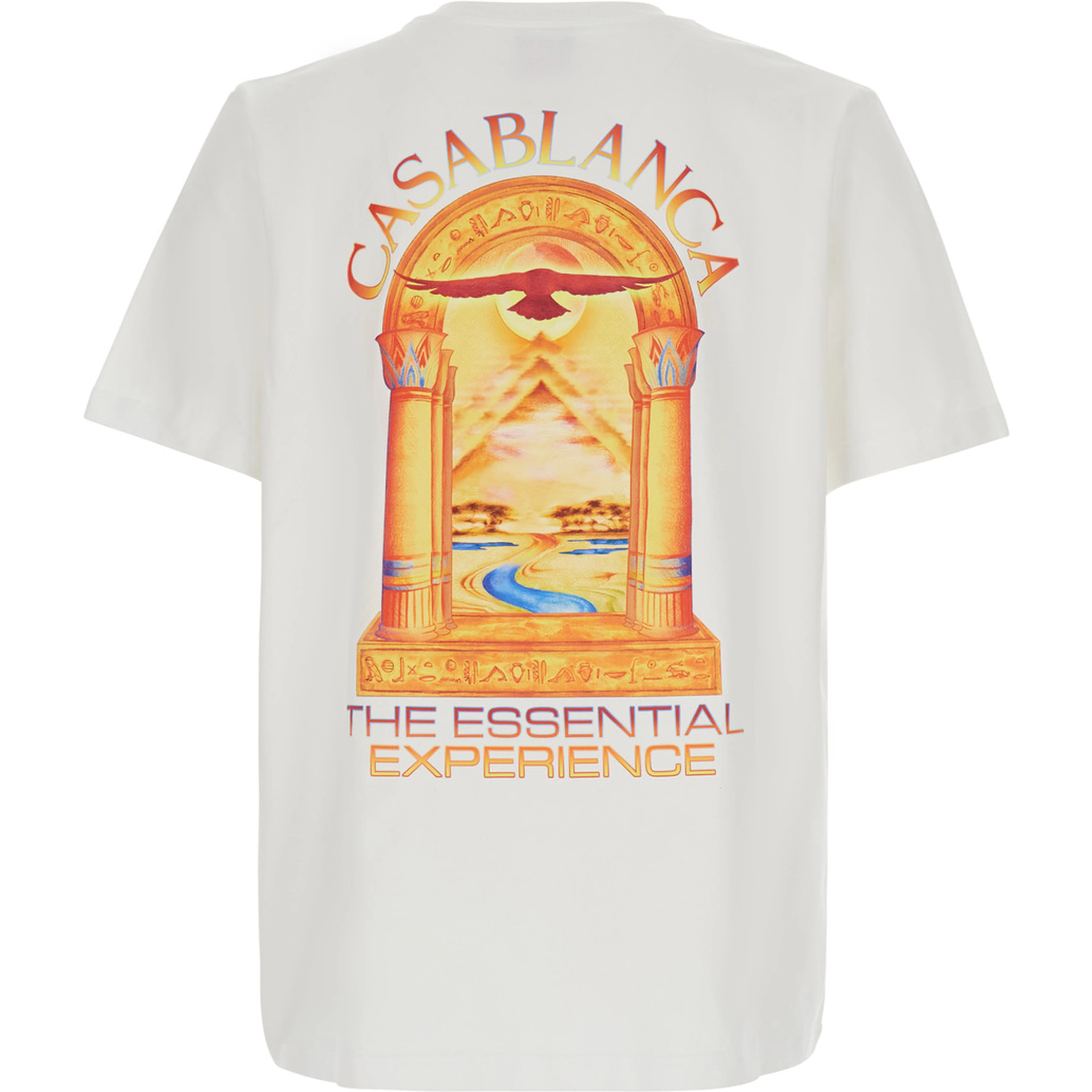 HERMONS MIRAGE ARCH PRINTED CLASSIC T-SHIRT with short sleeves and round neckline in White Cotton Men