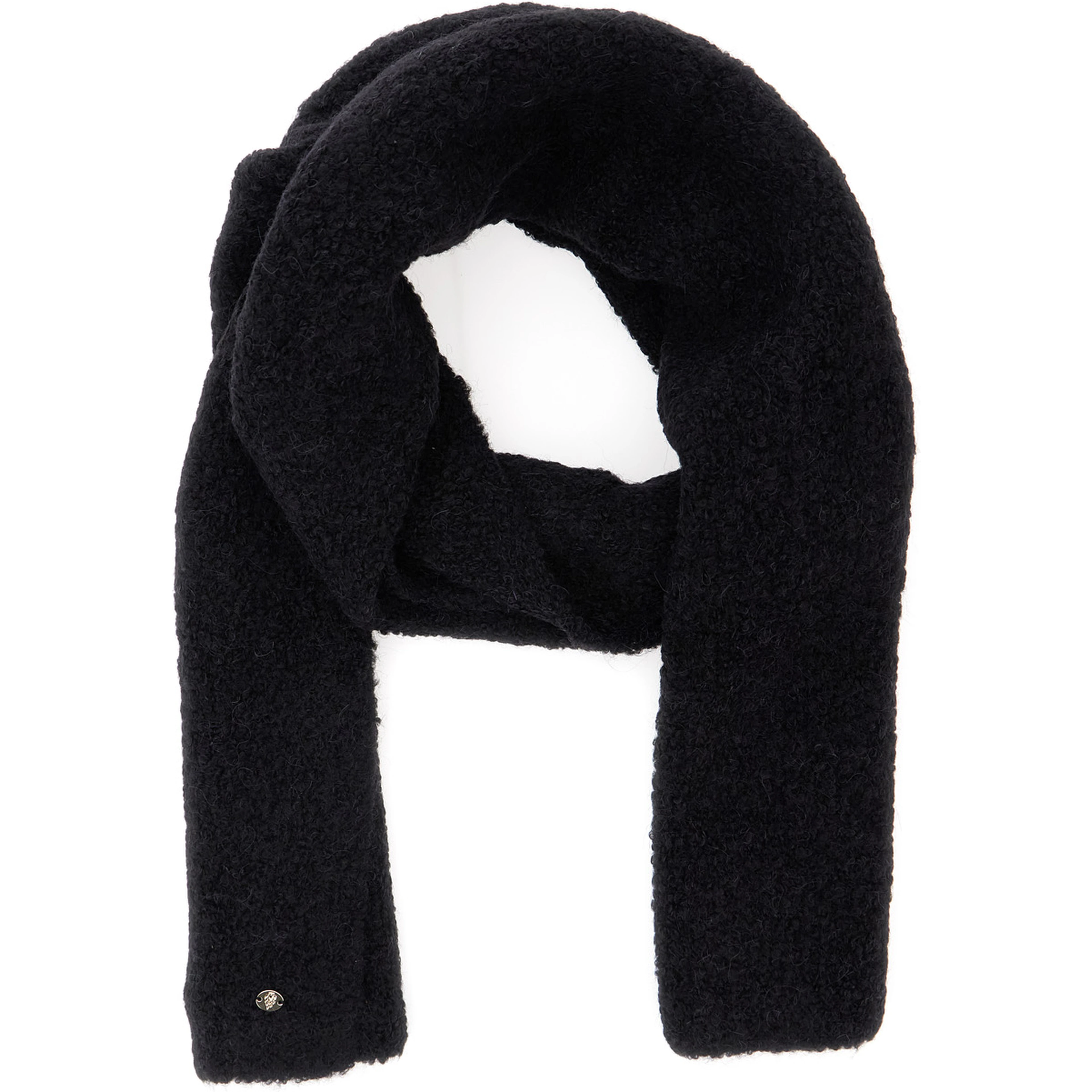 Noon Scarf in wool blend with alpaca, black, unisex