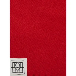 Cashmere Scarf with Fringes and Red Color for Women