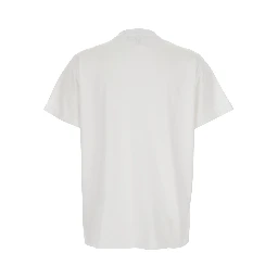 White Crew neck T-shirt with large logo lettering and cherries on the front in cotton for women