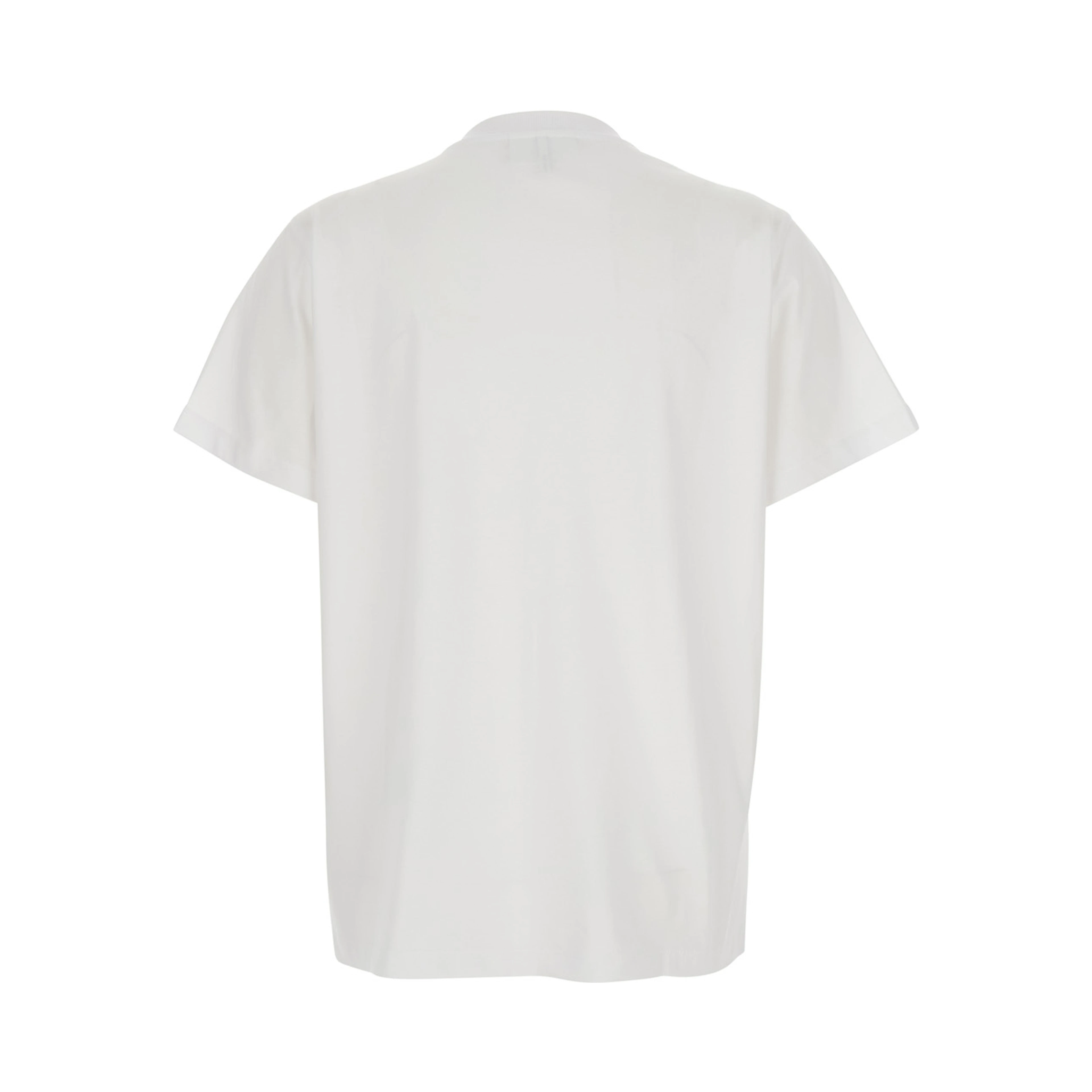 White Crew neck T-shirt with large logo lettering and cherries on the front in cotton for women