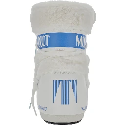 Icon Little Yeti White ankle boots with Fur Lining and Logo Lettering in Tech Fabric Girl