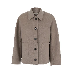 Jacket CHLOE with shirt collar and front closure in brown for women