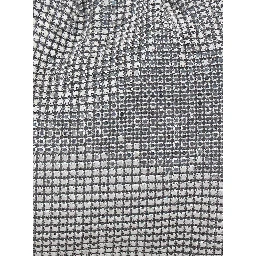 PETRA POUCH BAG with metal closure and removable crystal mesh shoulder strap for women