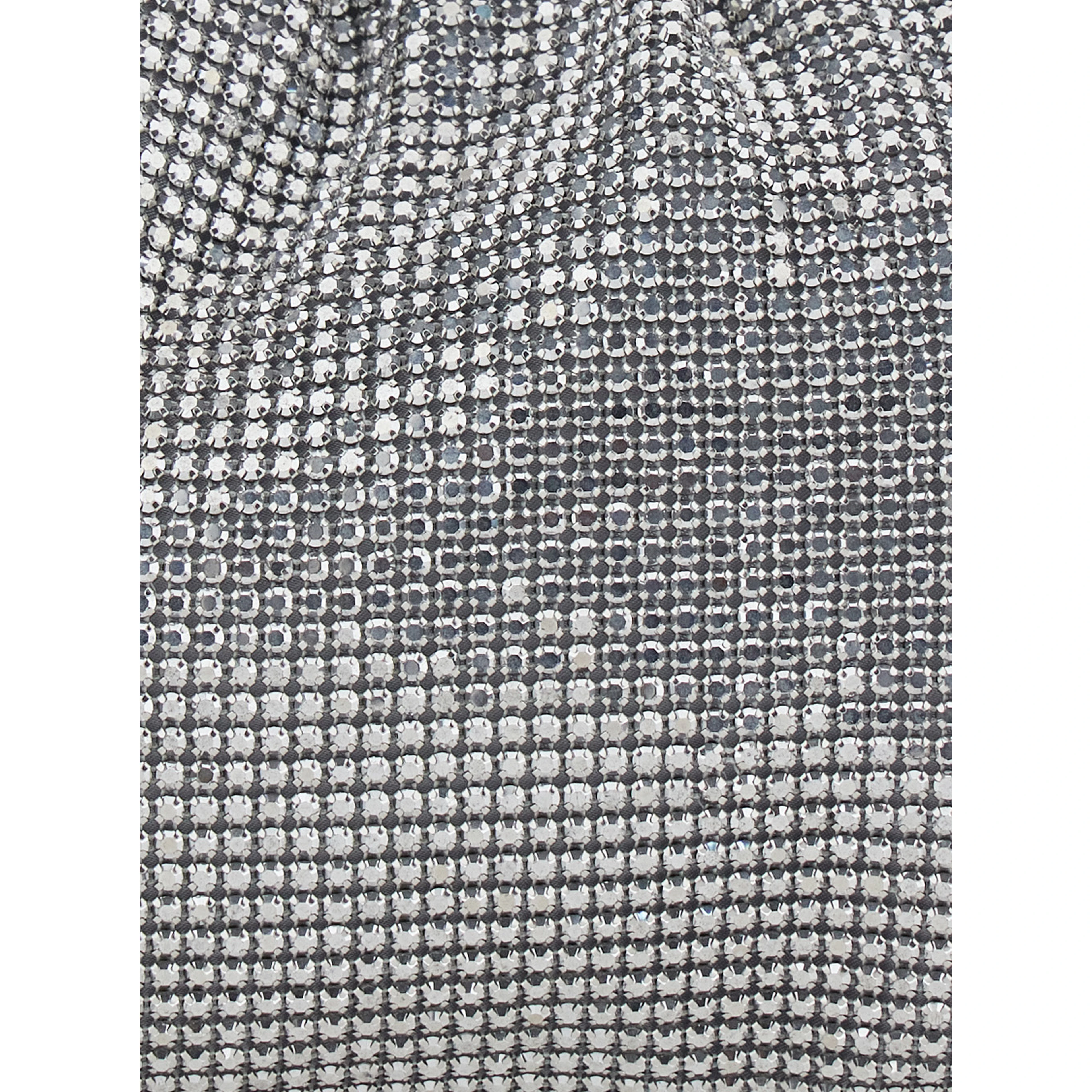 PETRA POUCH BAG with metal closure and removable crystal mesh shoulder strap for women
