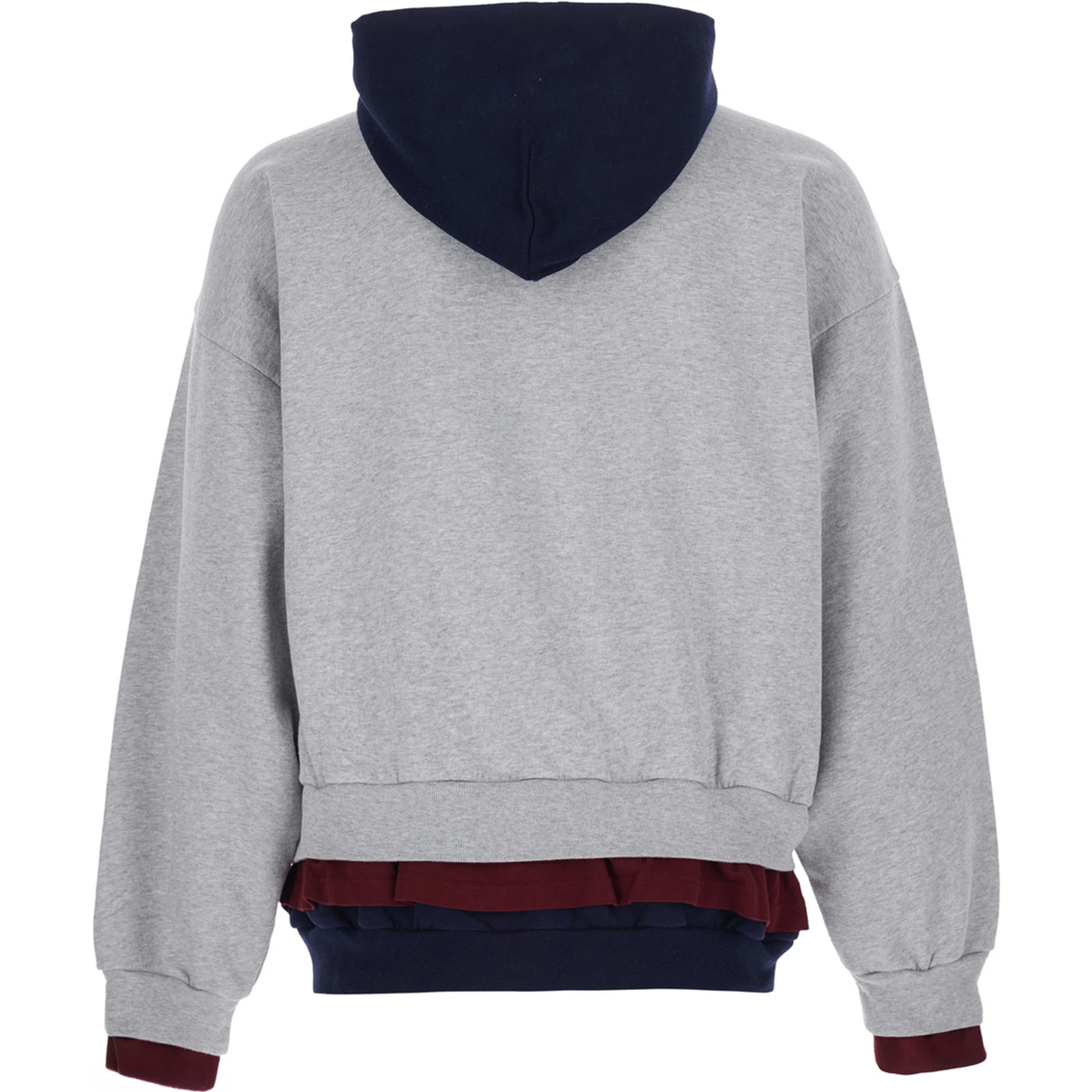 Grey Hoodie with embossed logo on the front in cotton blend Men