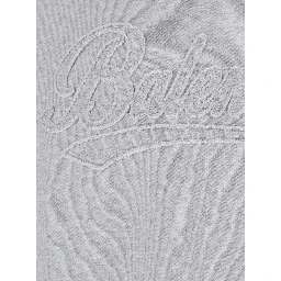 Grey Hoodie with embossed logo on the front in cotton blend Men