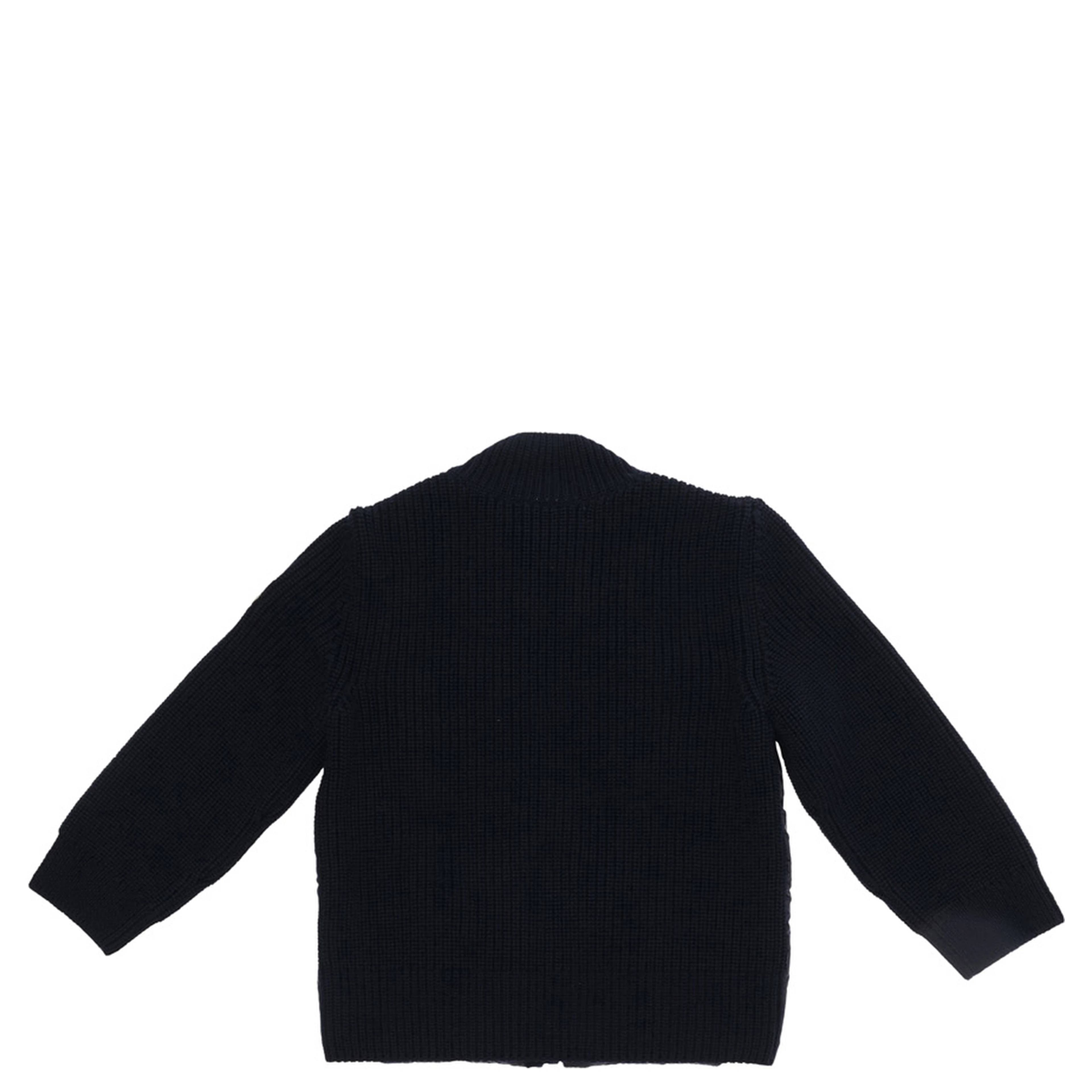 Blue Cardigan with logo patch on the sleeve in Tech Fabric and cotton baby