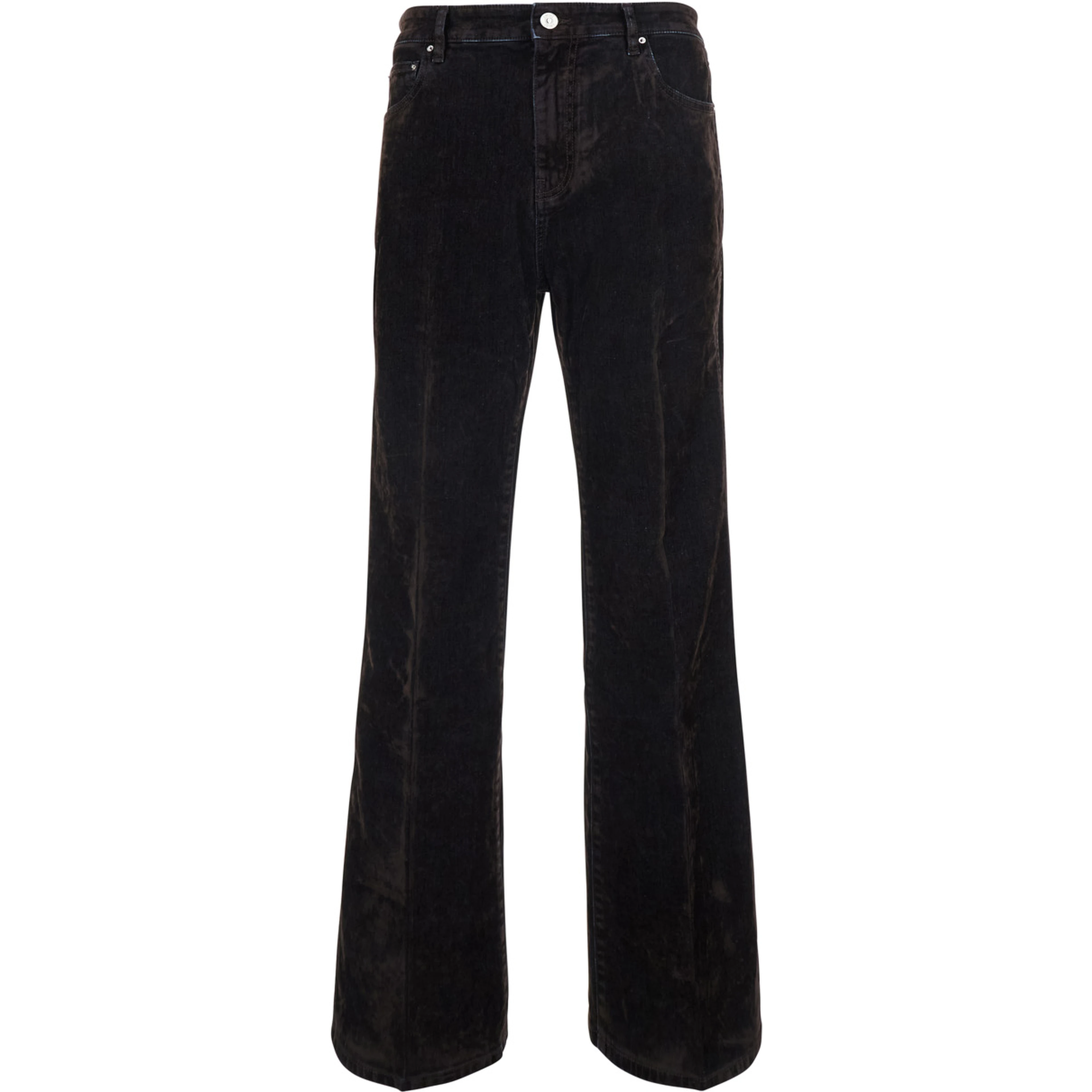 Brown Jeans with Logo Patch on the Back in Denim for Men