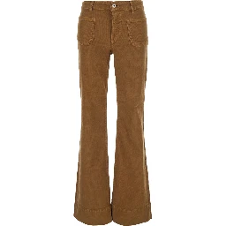 Vicky High Rise Flare Pants with high waist and flared leg Beige women