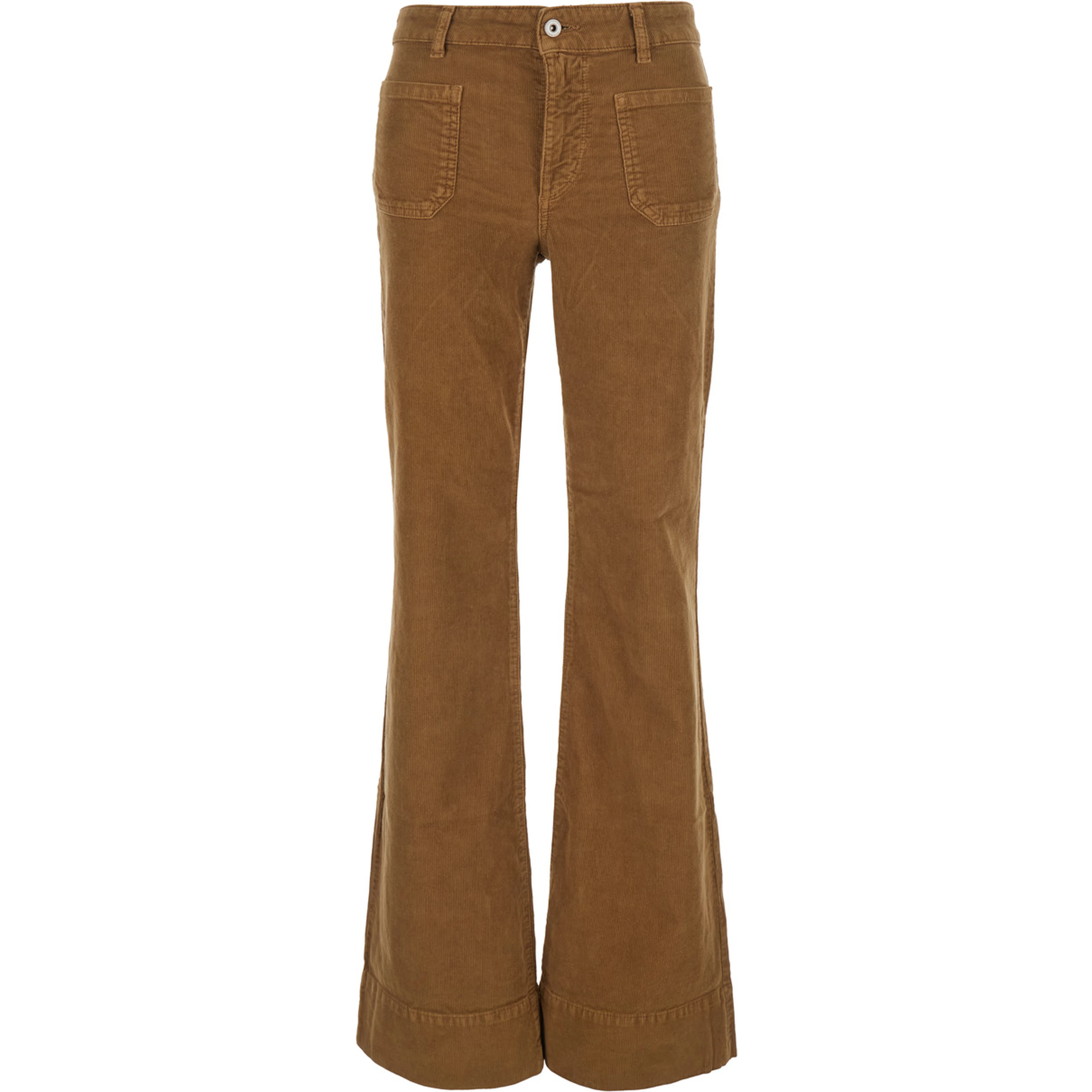 Vicky High Rise Flare Pants with high waist and flared leg Beige women