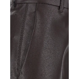 Sospiro Brown Pants with two Patch pockets on the in brown Ecoleather for women
