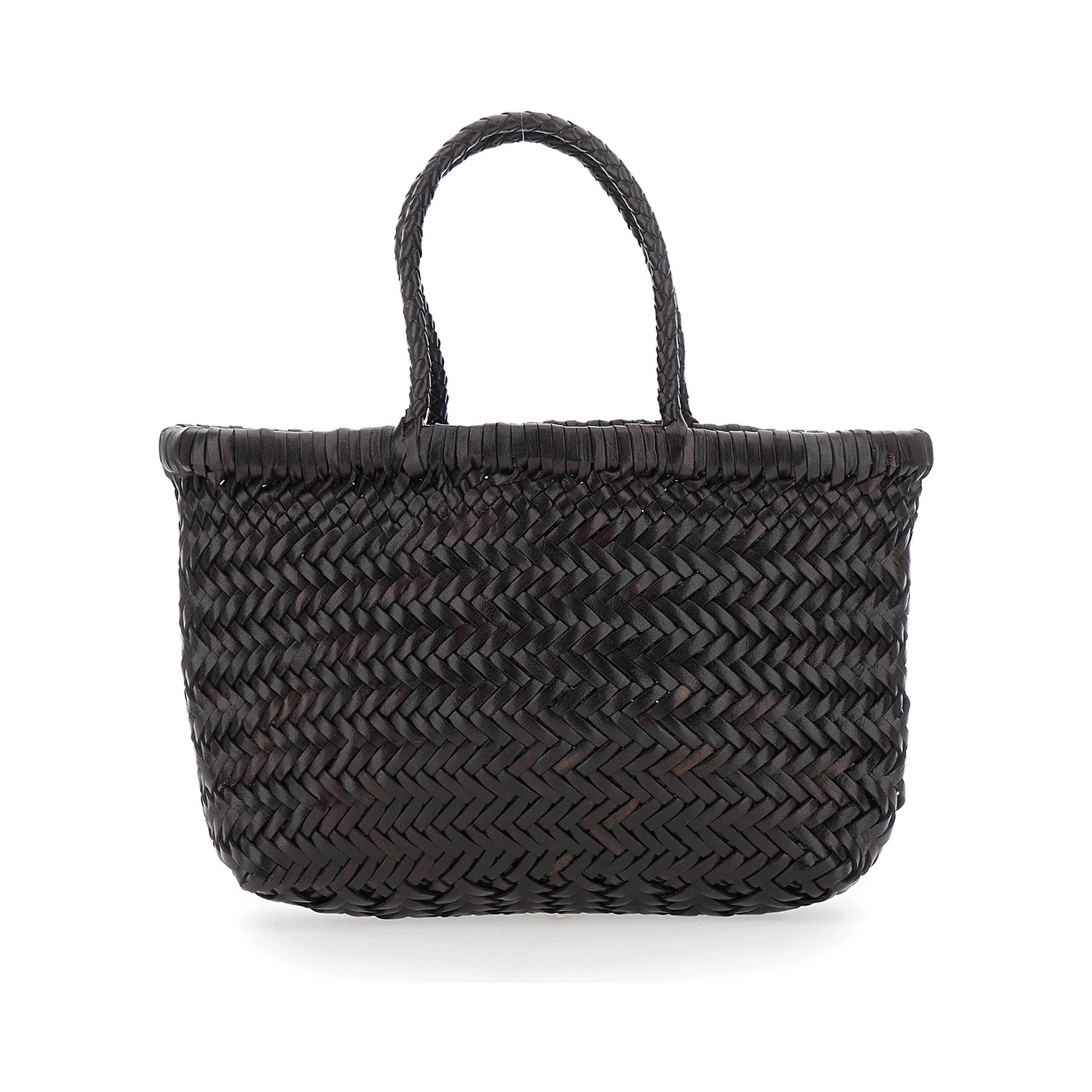 Handbag Flat Gora Mini with Two Top Handles and Ecoleather Intreccio Design