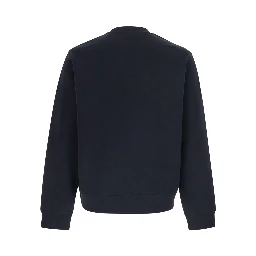 blue Sweatshirt with Logo lettering on the front in cotton for men