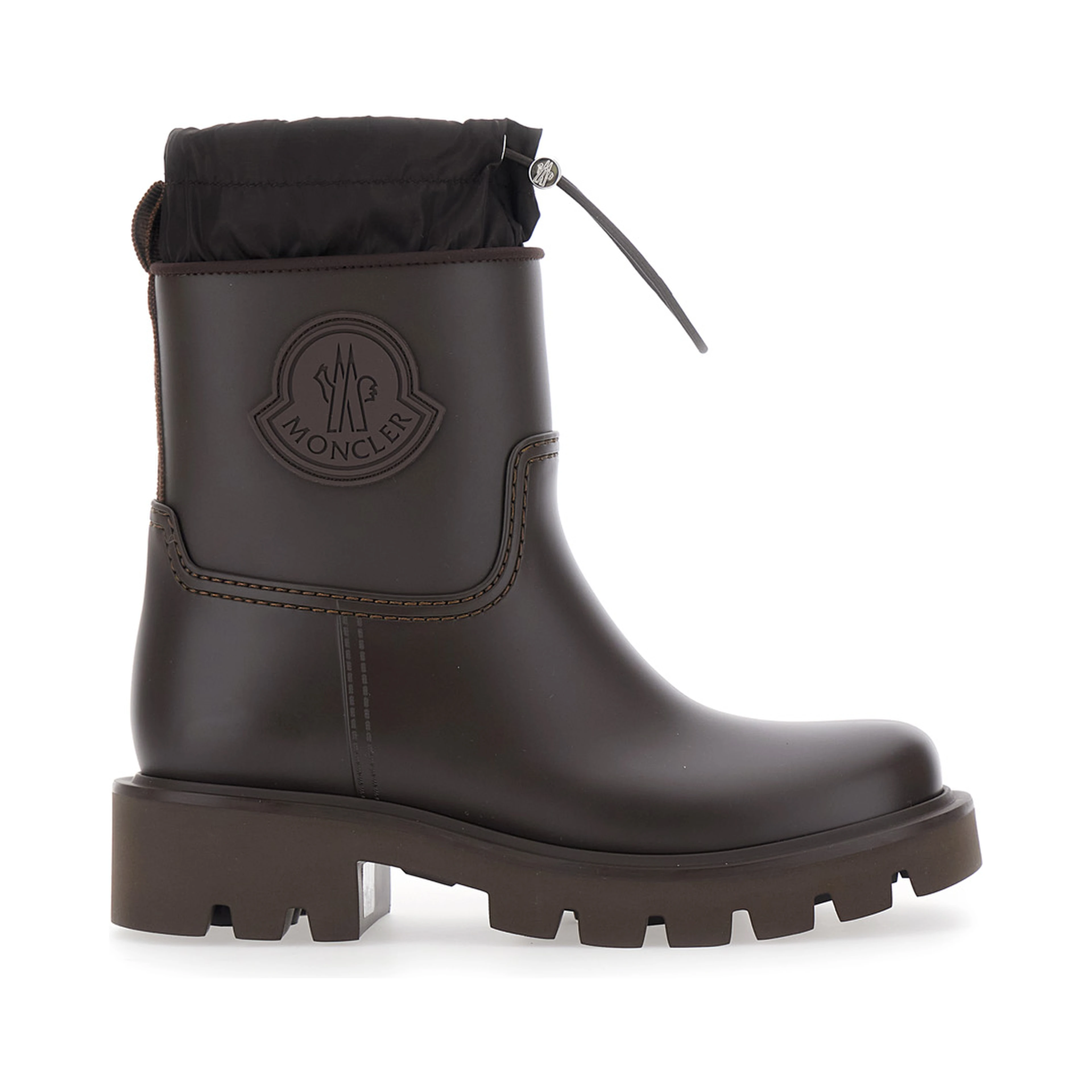 Kickstream Brown Rain Boots with Logo on the Side and Drawstring Closure in PVC for Women