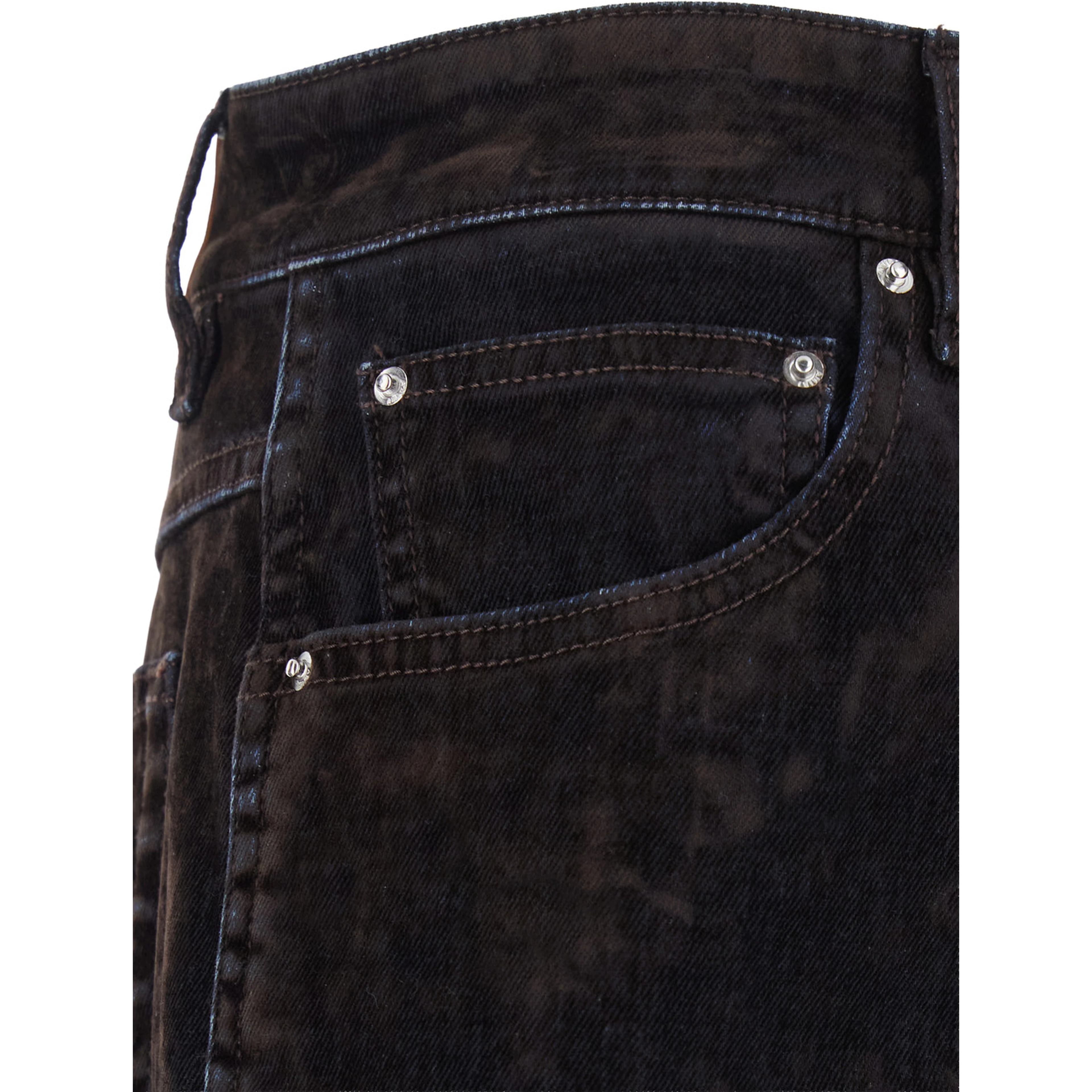 Brown Jeans with Logo Patch on the Back in Denim for Men