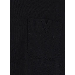black T-SHIRT with pocket with metallic VLogo in cotton for men