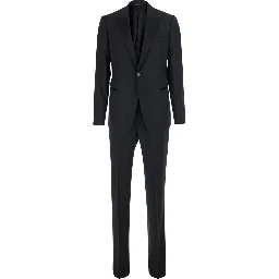 Two-piece Tuxedo with Notched Revers and Black Color for Men