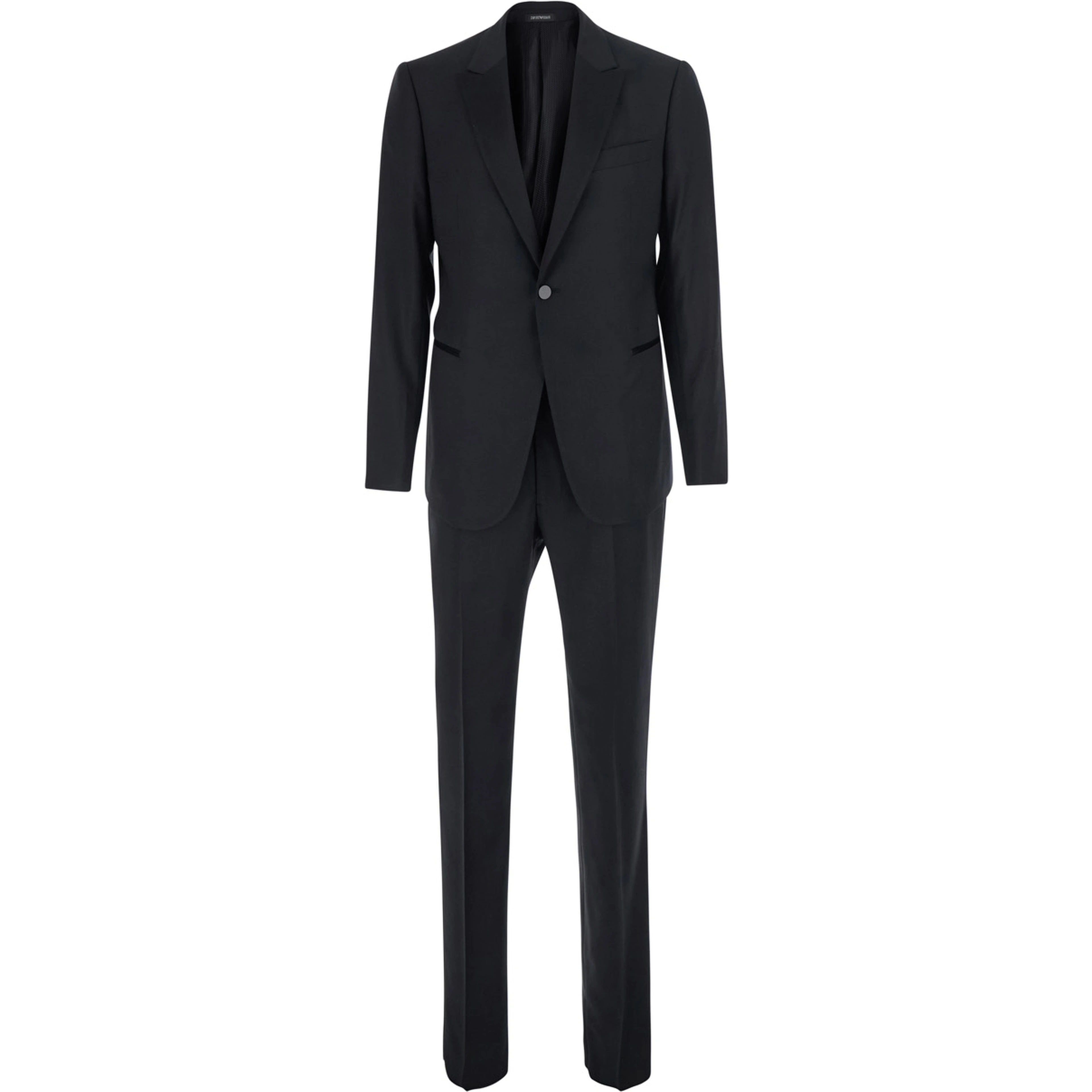 Two-piece Tuxedo with Notched Revers and Black Color for Men