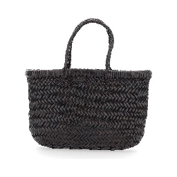 Handbag Flat Gora Mini with Two Top Handles and Ecoleather Intreccio Design
