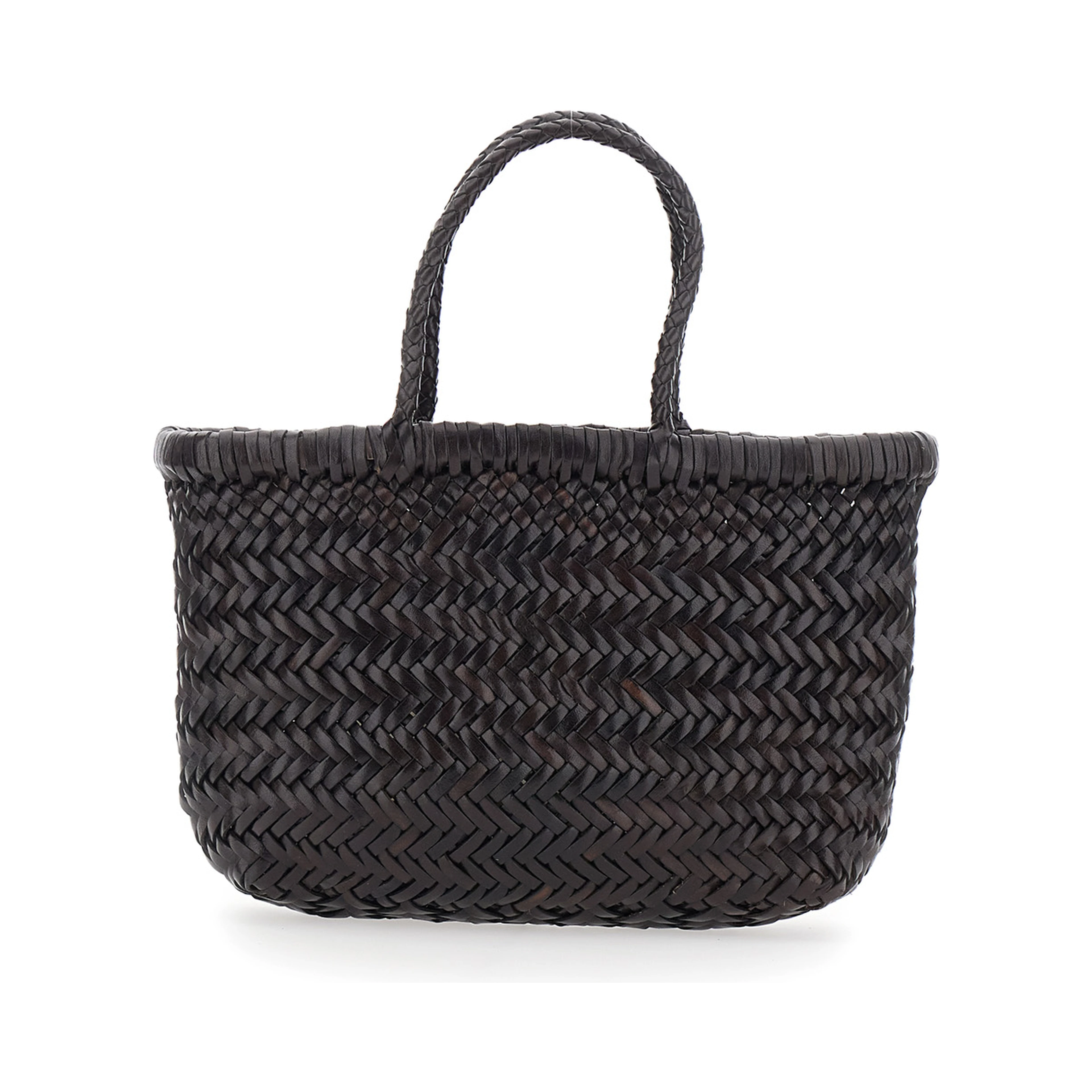 Handbag Flat Gora Mini with Two Top Handles and Ecoleather Intreccio Design