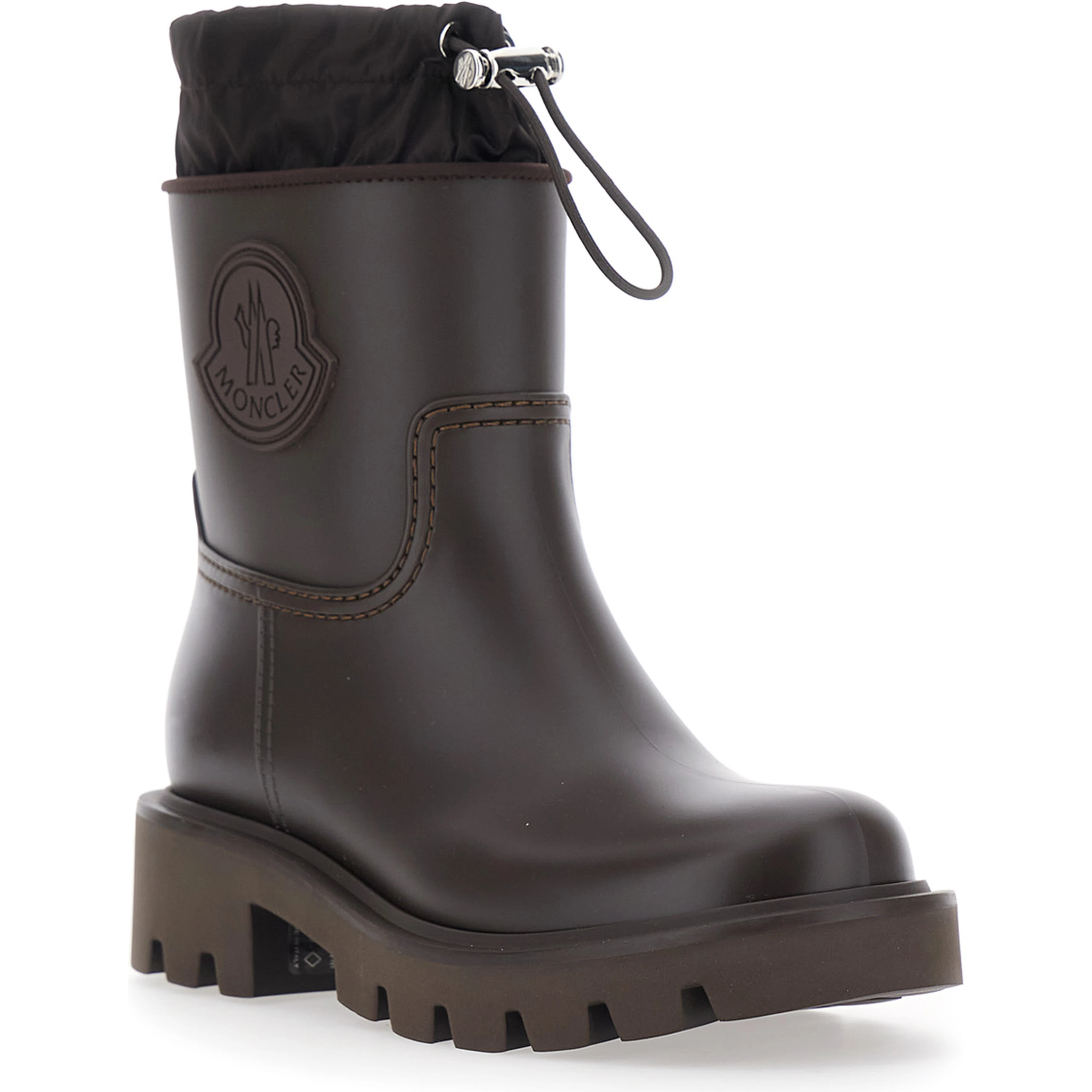 Kickstream Brown Rain Boots with Logo on the Side and Drawstring Closure in PVC for Women