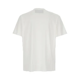 white T-SHIRT with pocket with metallic VLogo in cotton for men
