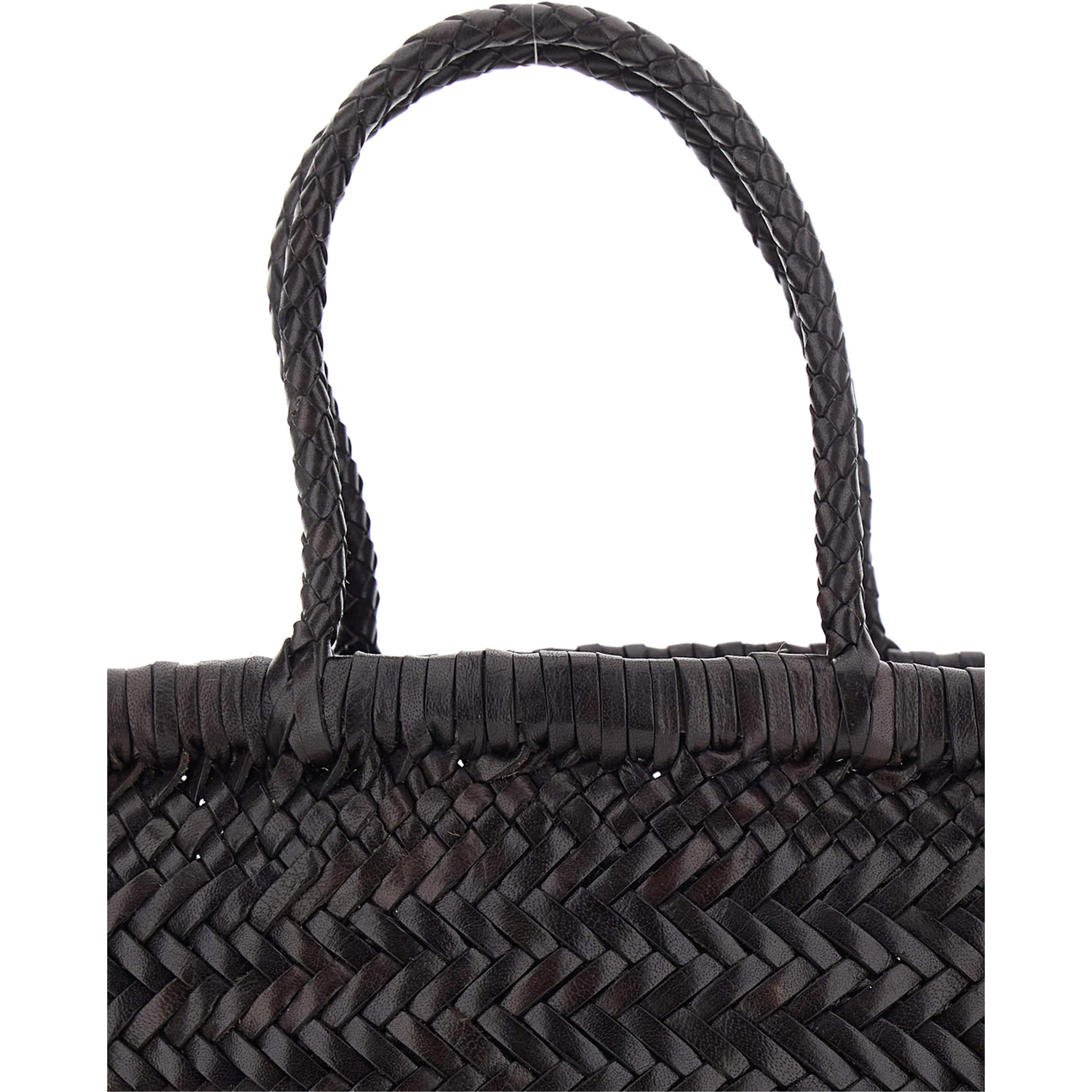 Handbag Flat Gora Mini with Two Top Handles and Ecoleather Intreccio Design
