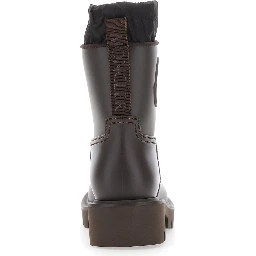 Kickstream Brown Rain Boots with Logo on the Side and Drawstring Closure in PVC for Women