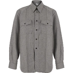 COMPACT WOOL 
FLANNEL SHIRT/
STERLING 
MELANGE