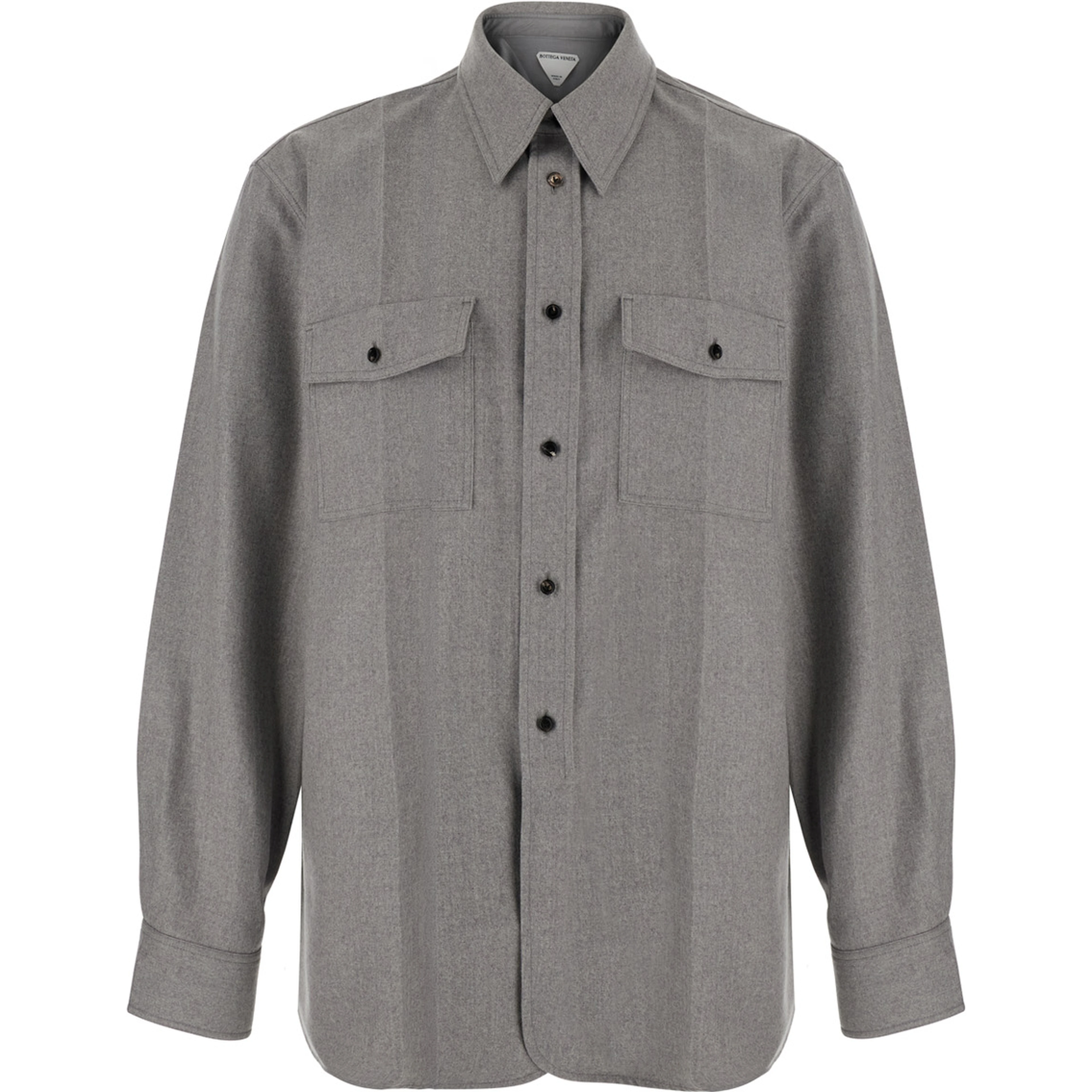 COMPACT WOOL 
FLANNEL SHIRT/
STERLING 
MELANGE