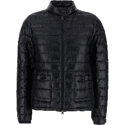 Down jacket with Stand-up collar and front pockets in Tech Fabric Black Women