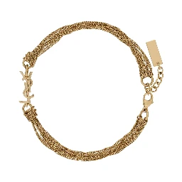 Bracelet with Cassandre Charm and Adjustable Claw Clasp in Metallic Brass for Women