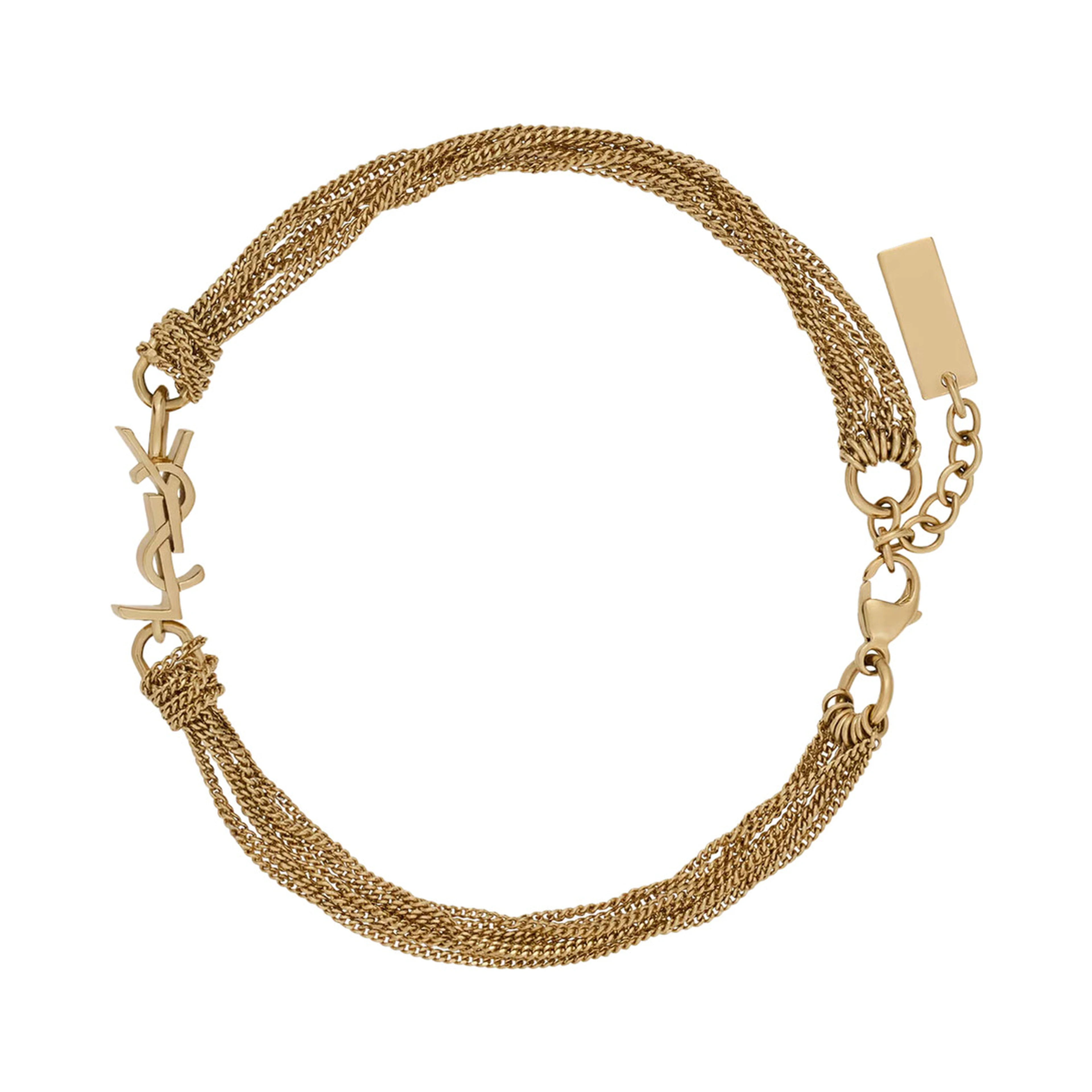 Bracelet with Cassandre Charm and Adjustable Claw Clasp in Metallic Brass for Women