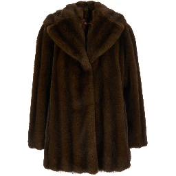 MSTNEO Jacket with high collar and long sleeves in Tech Fabric brown woman