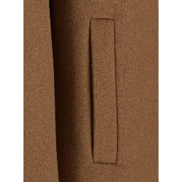 Brown Double-breasted coat with notched revers in wool blend for women