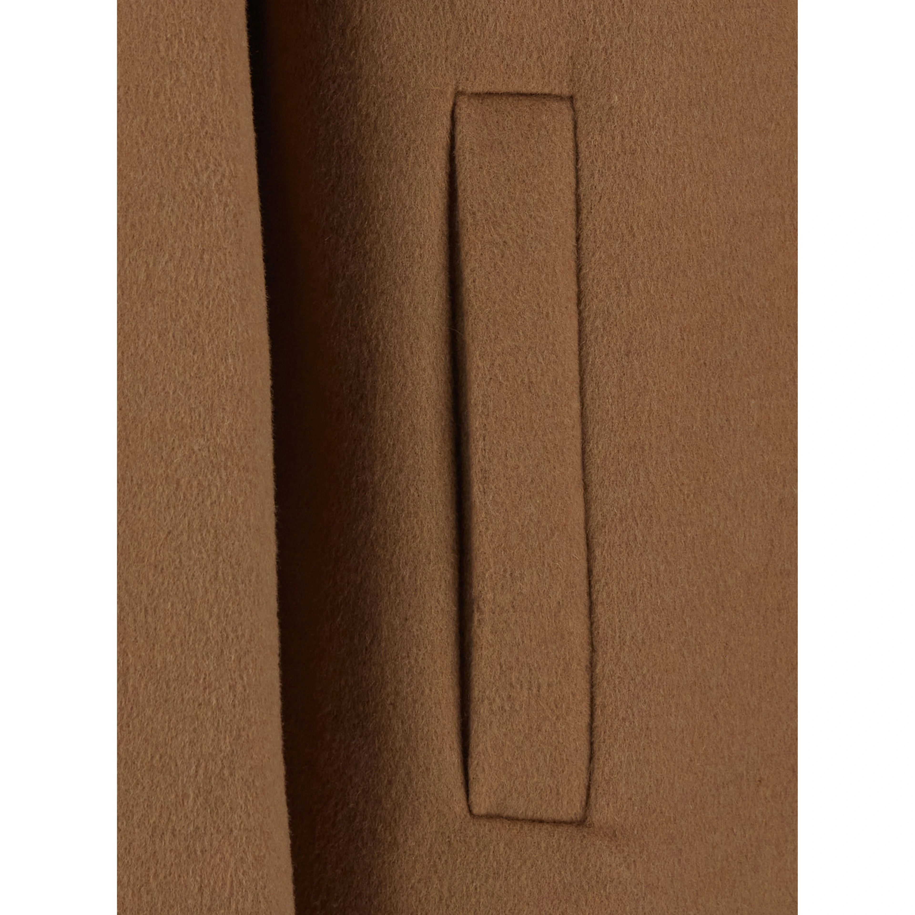 Brown Double-breasted coat with notched revers in wool blend for women