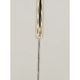 White Handbag with Adjustable and Removable Shoulder Strap and Metal Bar on the Front in Leather for Women
